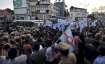 Tamil outfit members staged a protest at out side of