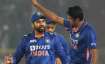 Ravichandran Ashwin of India celebrates the wicket of Mitchell Santner of New Zealand (not pictured)