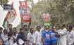Indian Youth Congress activists protest against the central