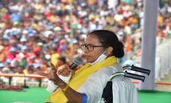 West Bengal Chief Minister Mamata Banerjee addresses an