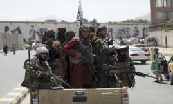 Taliban fighters patrol in Kabul, Afghanistan