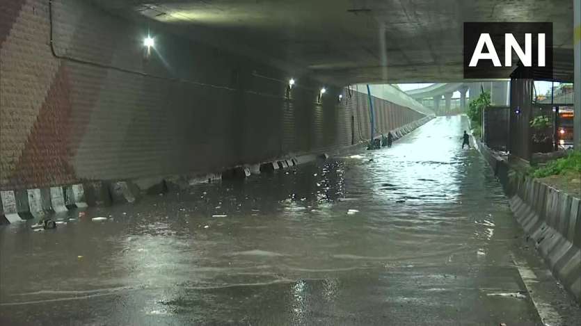 Commuters face a tough time due to waterlogging as heavy rain continues in Noida